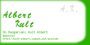 albert kult business card